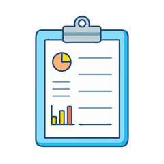 Poster - Clipboard report data analysis chart graph business information document statistics marketing finance