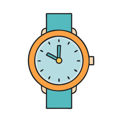 Poster - Wrist watch time clock illustration showing hour minute and second hands for timekeeping device