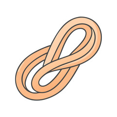 Fototapete - Illustration of a knot rope loop infinity symbol graphic design element endless shape connection