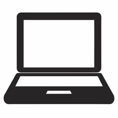 Fototapete - Laptop computer or notebook computer flat icon for apps and websites