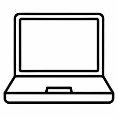 Fototapete - Laptop computer or notebook computer flat icon for apps and websites