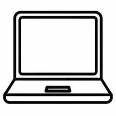 Fototapete - Laptop computer or notebook computer flat icon for apps and websites