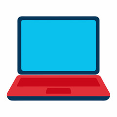 Fototapete - Laptop computer or notebook computer flat icon for apps and websites