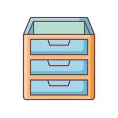 Leinwandbilder - Illustration of file cabinet organizer storage unit with drawers for office and home use design