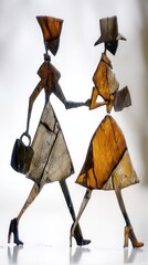 Poster - Abstract Artistic Double Exposure Image of Conceptual Figures in Fashion, Capturing Elegance and Style in a Unique Manner