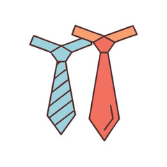 Leinwandbilder - Two ties vector illustration for fashion accessory design and formal wear clothing concept design