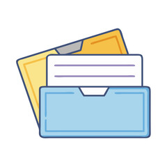 Poster - Illustration of file folder document paper office files organization archive data records storage system