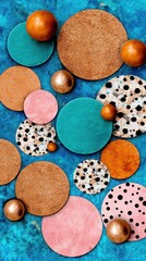 Poster - Abstract Artistic Composition Featuring Colorful Geometric Shapes and Textures on Vibrant Background with Artistic Flair and Style