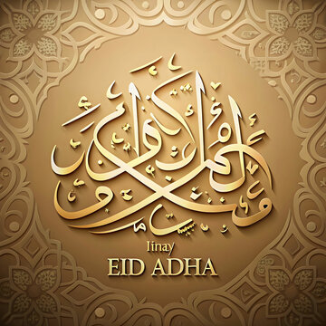 calligraphy of text eid al adha