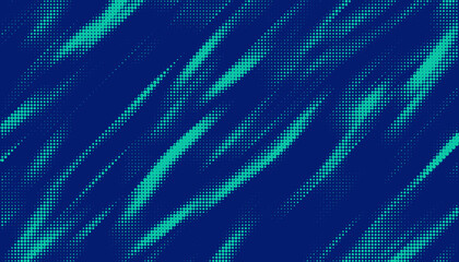 Aufkleber - Grunge halftone gradient background. Faded grit noise texture. Blue and aqua grunge wallpaper. Retro pixelated backdrop. Anime or manga style comic overlay. Vector graphic design textured template	