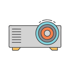 Poster - Illustration of projector device for presentations, home theater projector, and video projector use case
