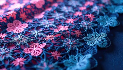 Geometric patterned lace fabric, close-up detail , seamless, detail, net