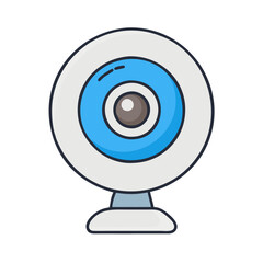 Leinwandbilder - Illustration of a webcam device for video conferencing and online communication technology use case