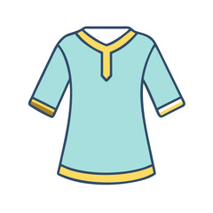 Poster - Find your perfect tunic shirt light blue and yellow fashion apparel vector illustration style