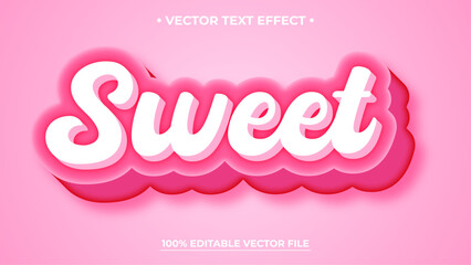 Poster - Editable text effect Sweet theme, valentine text style
