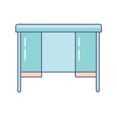 Fototapete - Illustration desk furniture office table design interior workspace modern workstation study area home, desk