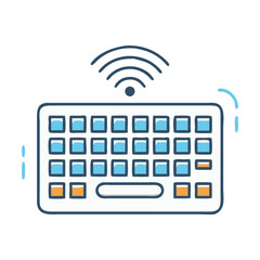 Leinwandbilder - Illustration of wireless keyboard computer input device technology gadget peripheral typing keys
