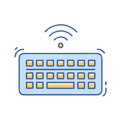 Leinwandbilder - Illustration of wireless keyboard computer input device technology typing with wifi signal icon vector