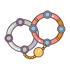 Leinwandbilder - Find cute infinity symbol vector design with colorful circles and beads for graphic designers