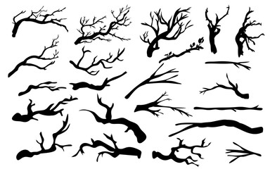 Poster - branch silhouettes clipart vector hand drawn design