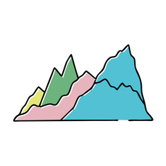 Poster - Abstract Colorful Mountain Range Illustration Graphic Design Art