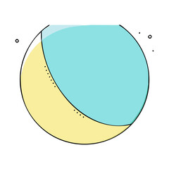 Poster - Abstract illustration of a halfmoon or beach ball design with pastel colors