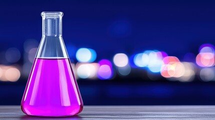 Poster - A vibrant pink liquid bottle displaying a bright and cheerful tone in a well-lit environment
