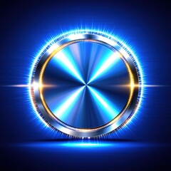 Poster - Elegant blue and gold circular background creating a luxurious and opulent visual effect
