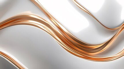 Aufkleber - 光沢のある白と金の抽象的波模様背景デザイン要素のクローズアップ