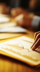 Poster - close-up of a hand analyzing a graph on a tablet, showcasing business analysis and financial data re