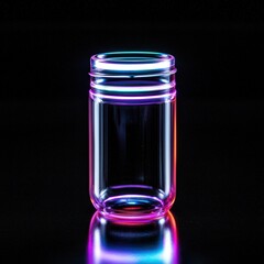 Poster - An elegant glass jar illuminated by a soft warm light creating a cozy and inviting atmosphere
