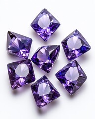 Poster - An exquisite bunch of purple diamonds displayed together to showcase their unmatched beauty and glamour