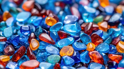 Poster - Pile of colorful gems displaying a variety of shapes and sizes in a rainbow of colors for visual impact