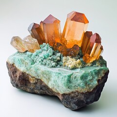 Poster - Natural rock surface adorned with sparkling crystals showcasing unique textures and geological beauty