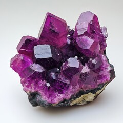 Poster - Beautiful cluster of purple crystals displaying rich color and intricate details in natural form