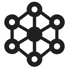 Poster - network connection diagram with central node and connected circles for data visualization and struct