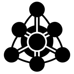 Poster - geometric shape vector illustration of atom structure with circles and lines design element for scie