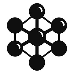 Poster - black molecule structure vector graphic for science and technology projects and presentations design