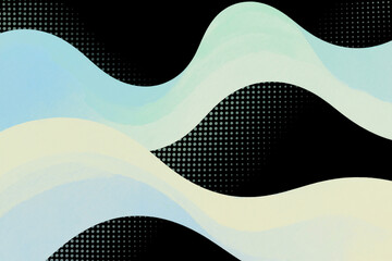 Poster - Abstract Wave Design with Pastel Colors and Halftone Dots