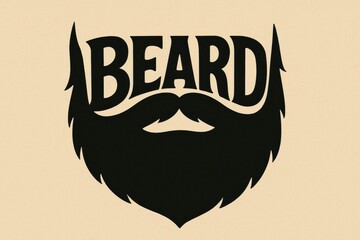 Aufkleber - Creative Beard Logo Design Featuring Bold Typography and a Stylized Beard Silhouette