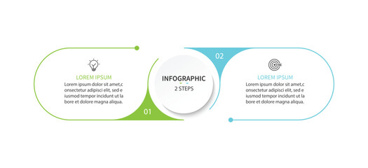 Poster - Business infographics. Infographics with 2 steps or options