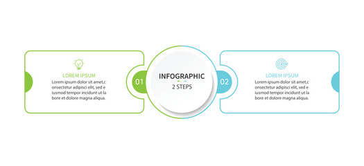 Wall Mural - Business infographics. Infographics with 2 steps or options