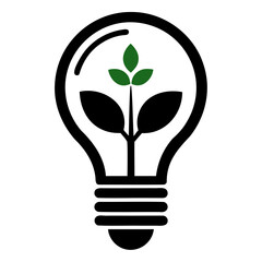 Poster - Eco friendly light bulb vector design for sustainable energy and green technology innovation concept idea isolated on transparent background