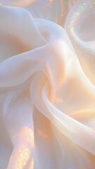 Poster - Soft sunlight across shimmer. diaphanous white fabric, sparkling with delicate iridescent glimmering Abstract background