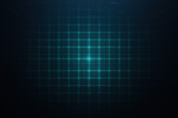 Poster - A luminous matrix grid radiates from a dark slate background symbolizing strategic business decisions and innovation in a modern workspace
