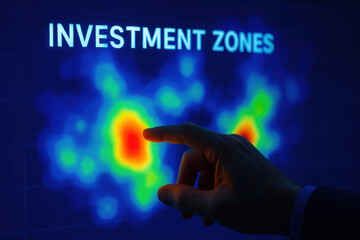 Poster - A business strategy focuses on decision-making by analyzing investment zones through digital heatmap data to enhance growth and efficiency