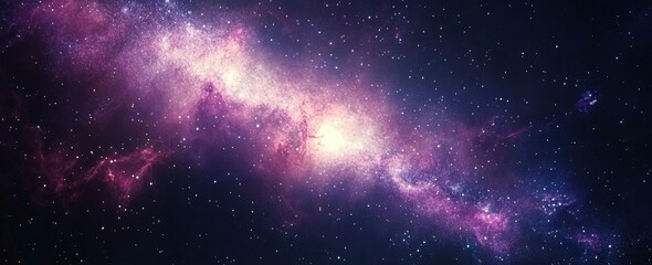 cosmic nebula: a serene purple galaxy panorama