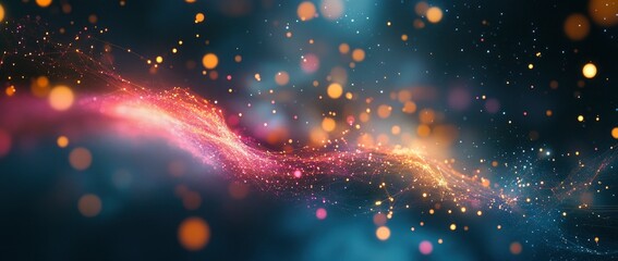 Wall Mural - Cosmic Particle Wave: A Dreamlike Abstract Artwork