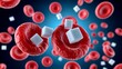 © Artem - Red blood cells surrounded by sugar cubes symbolizing diabetes