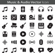 © stock Dady - Music & Audio silhouette flat vector icon collection set illustration